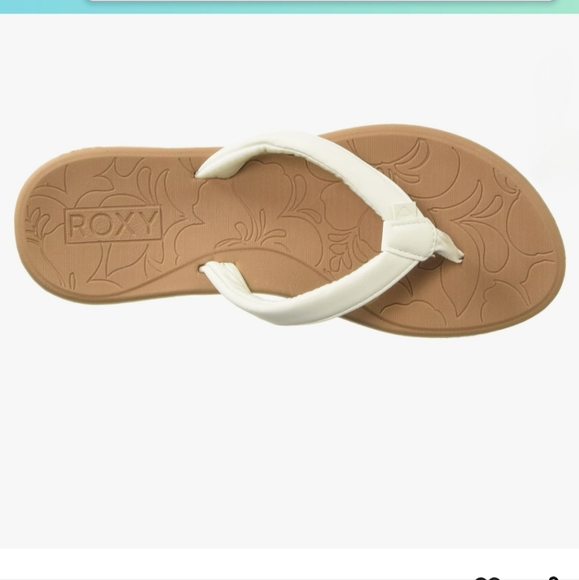 ❤️2/$22 Roxy Women White Thong Sandals Slippers Size 6 - Picture 3 of 9